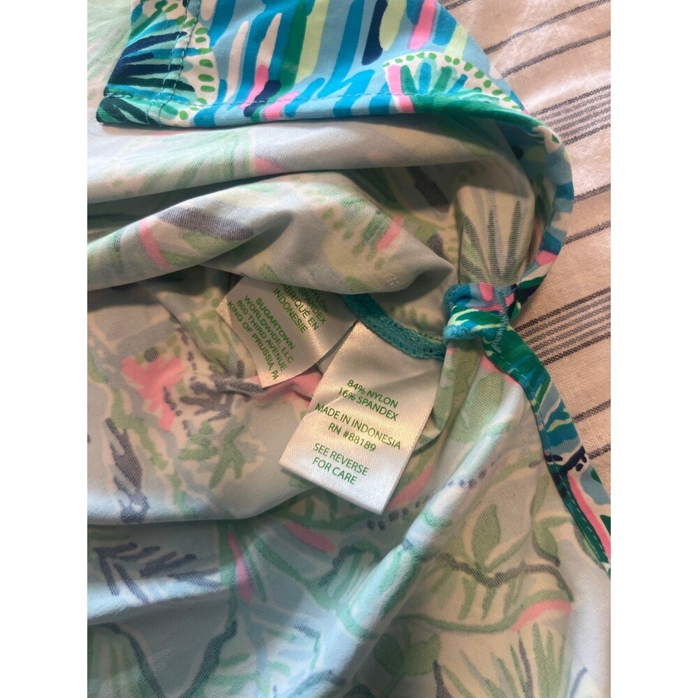 Lilly Pulitzer Tropical Turtle & Palm Tree V-Neck Dress Women’s Size Large - Picture 11 of 11